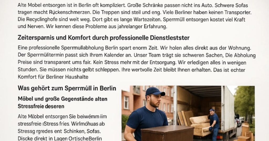 Sperrmüllabholung in Berlin Schnell und Günstig
